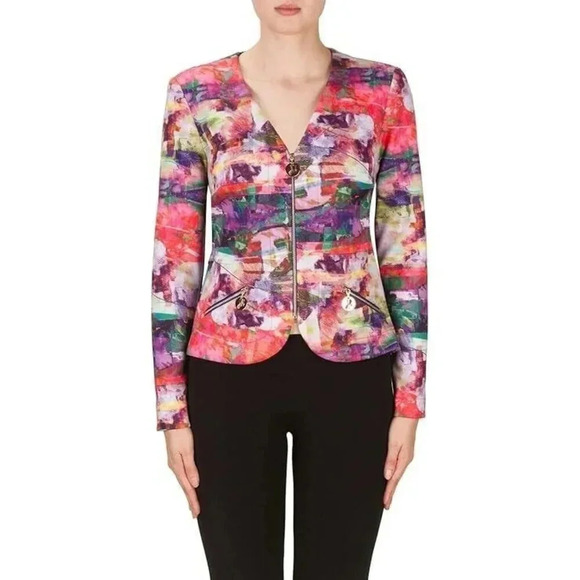 Joseph Ribkoff Jackets & Blazers - Joseph  Ribkoff Jacket Womens 6 Purple Pink Blazer Full Zip Long Sleeves Stretch